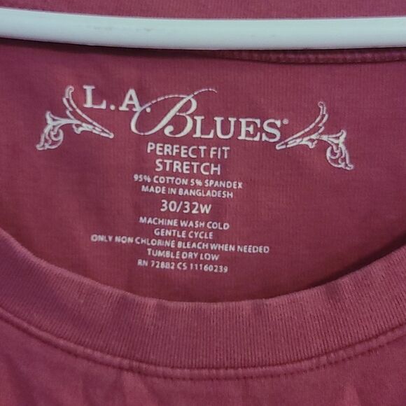 L. A. BLUES Ladies/Women's 30/32 Pink Short Sleeved Top - Picture 3 of 3